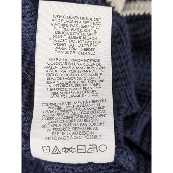 Cabi Womens Large LG El Captain Hooded Knit Cardigan Sweater Pockets Navy Blue - Picture 5 of 6